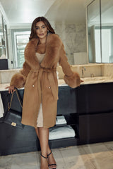 Mayfair Cashmere & Wool Blend Fox Fur Coat